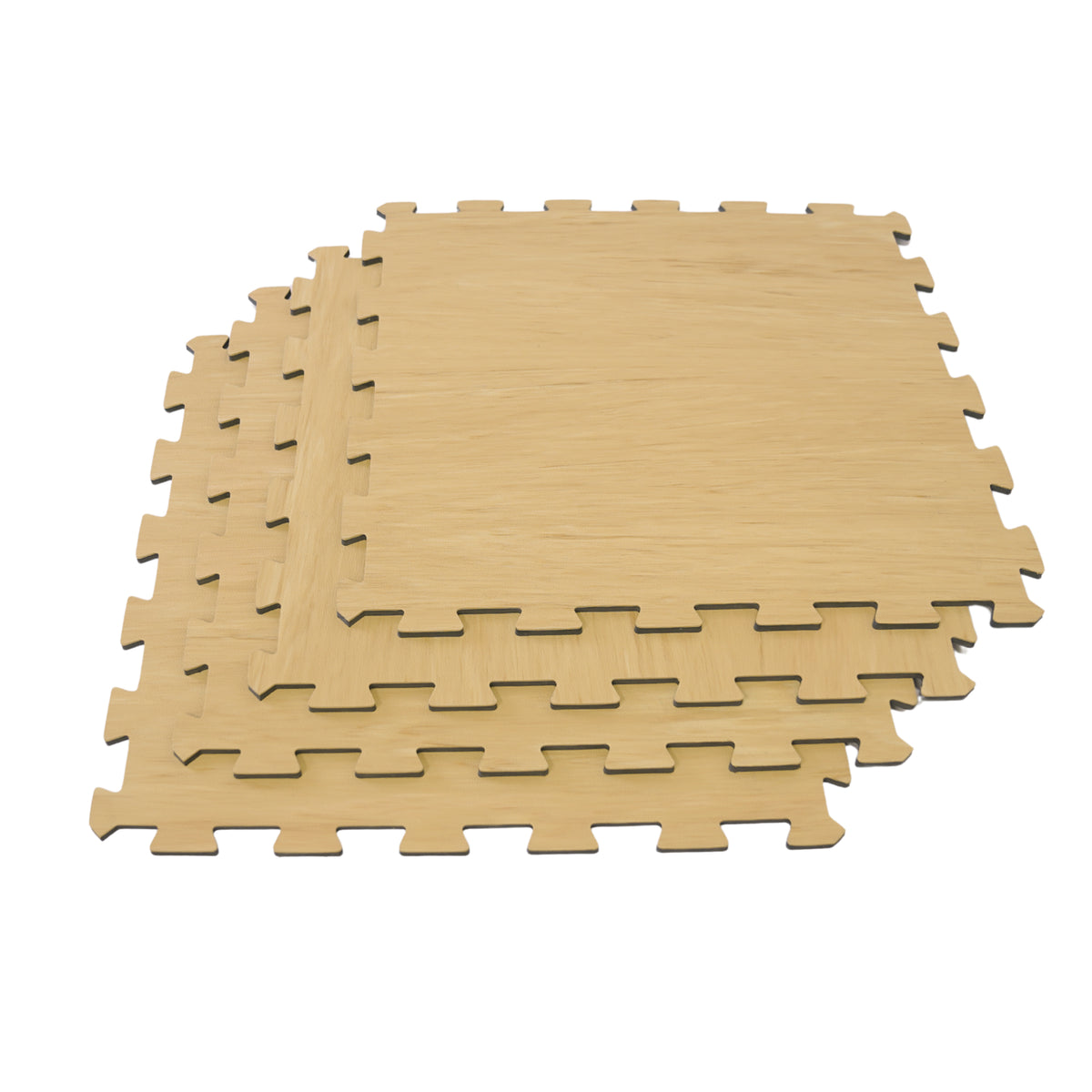 Premium Natural Woodgrain Rubber Tile 8mm 19.7" × 19.7"