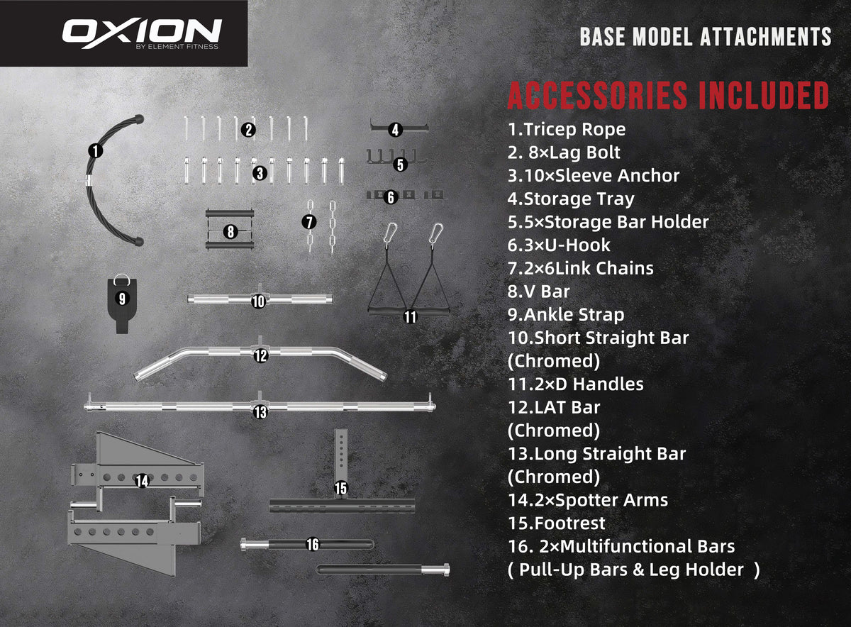 Element Oxion - 3 Pro Wall Mounted Functional Trainer Rack