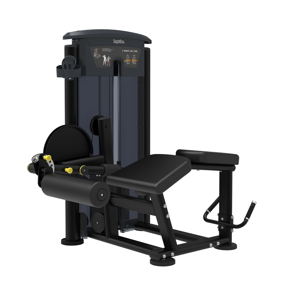 Element Fitness - 9521 Vertical Leg Curl Machine MERCURY BLACK 235lbs