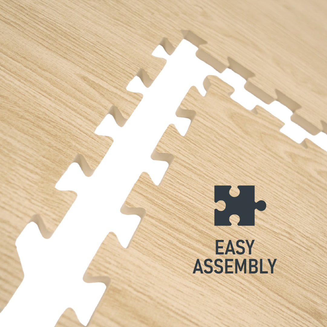 Flow - Premium Foam Flooring 24" x 24" x 12mm - Light Oak (6 Pack)