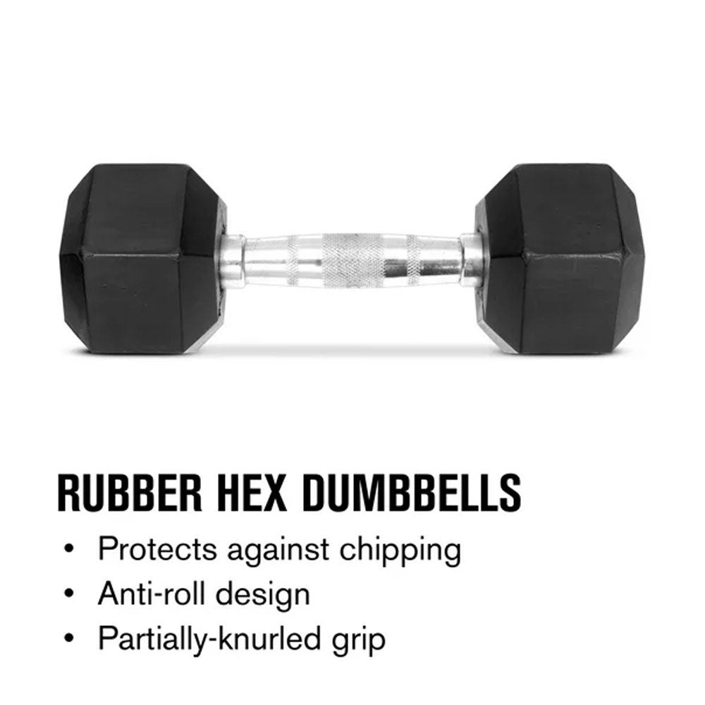 Haltère hexagonal en caoutchouc Weider, 115 lbs - Vendu à l'unité