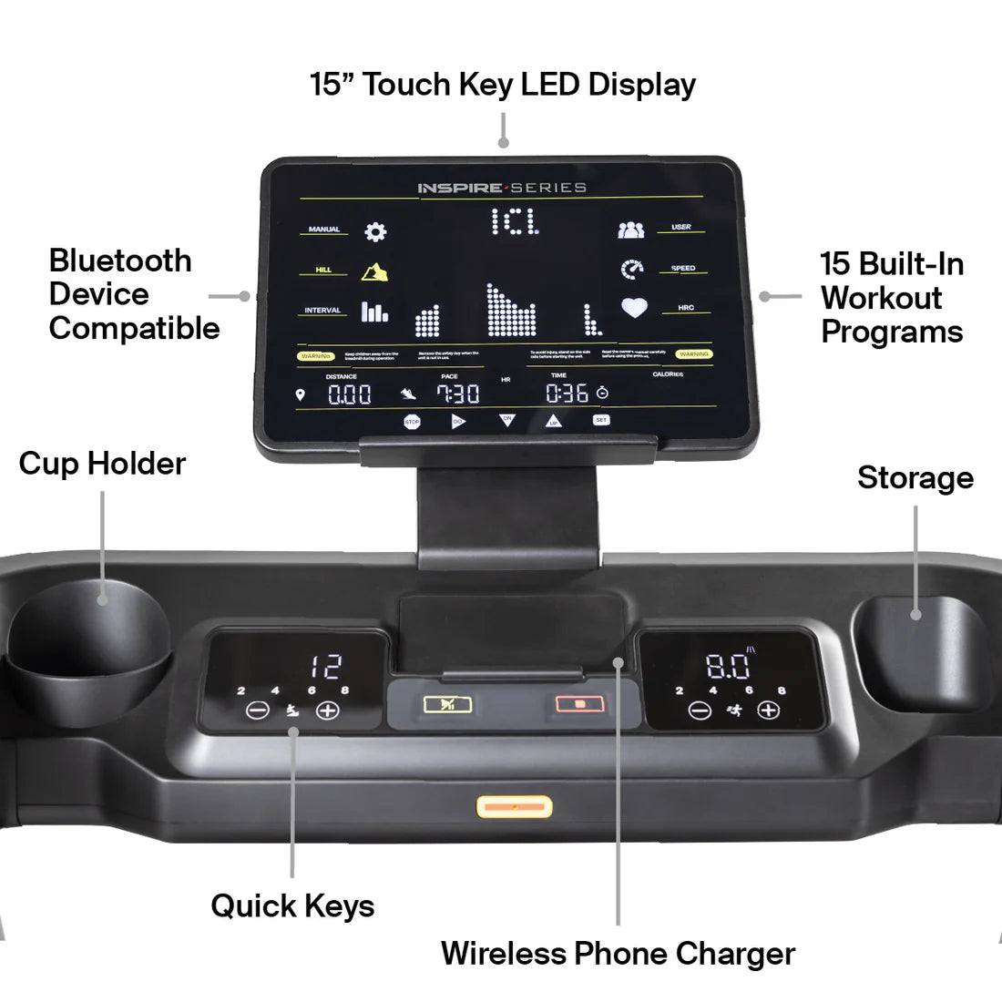 Inspire Series - T5 Treadmill with 15" LED Display