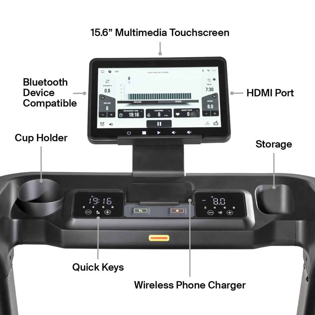 Inspire Series - T5S Treadmill with 15.6" Touchscreen