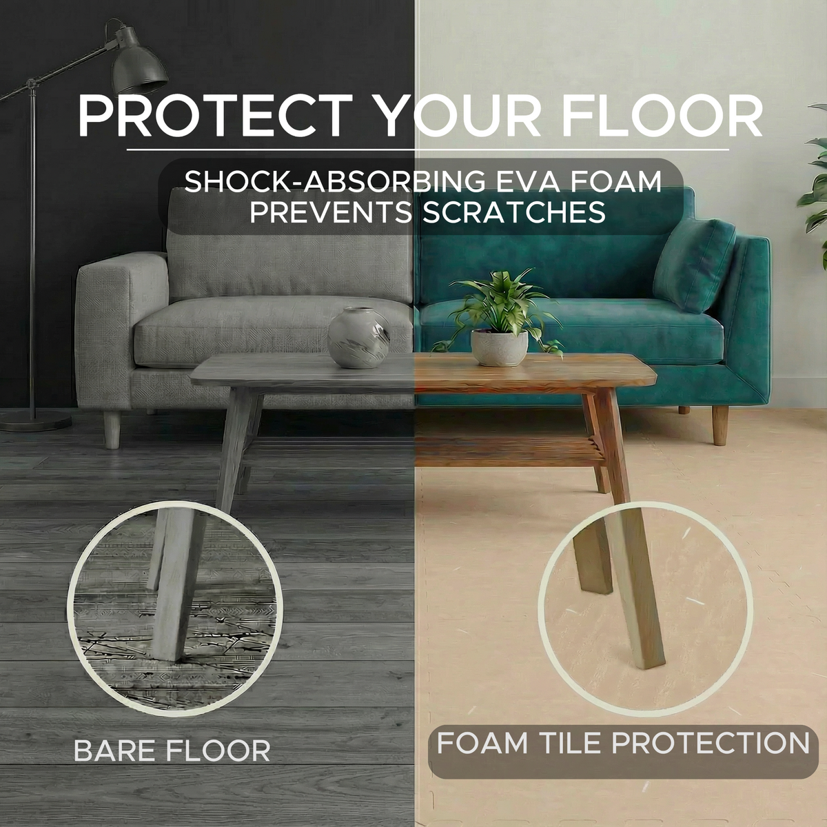 Flow - Premium Foam Flooring 24" x 24" x 12mm - Cream Confetti (6 Pack)