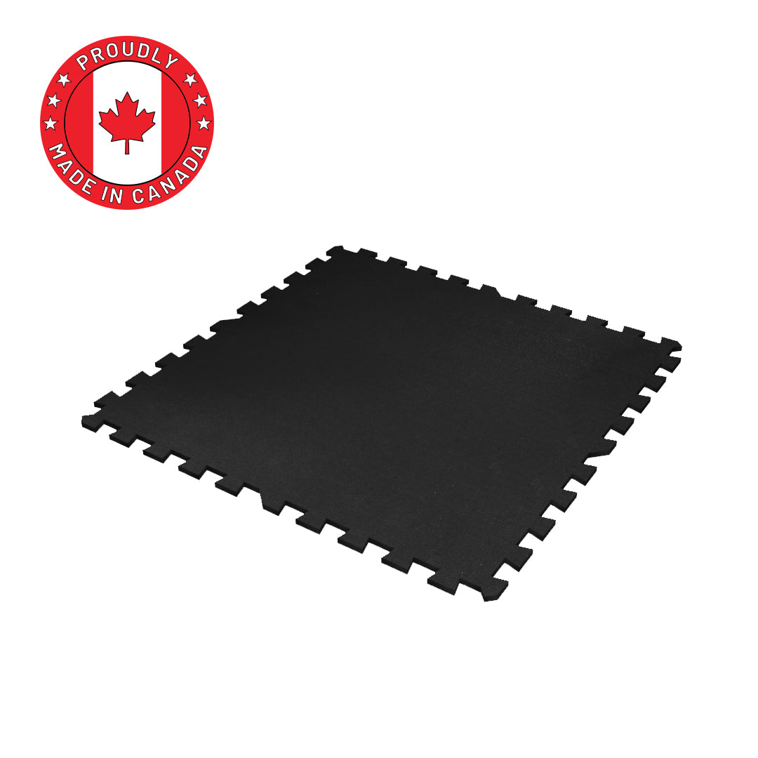 Dalle emboîtable en caoutchouc Gorilla 2x2 8mm - Noire - Vendue à l'unité ou en paquet de 12