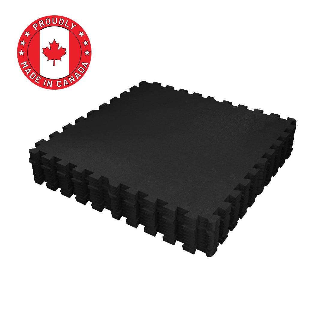 Dalle emboîtable en caoutchouc Gorilla 2x2 8mm - Noire - Vendue à l'unité ou en paquet de 12