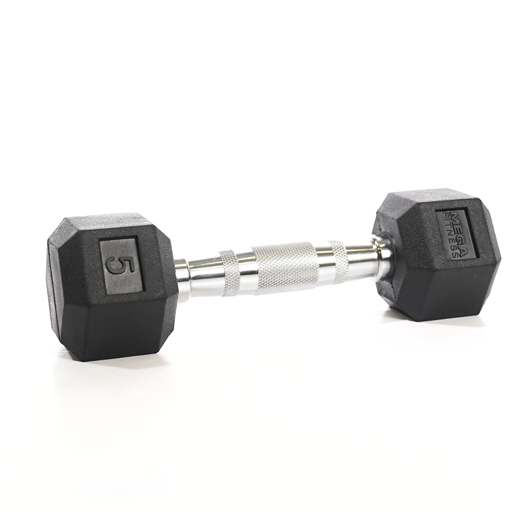 Mega Fitness - Rubber Hex Dumbbell 5lbs
