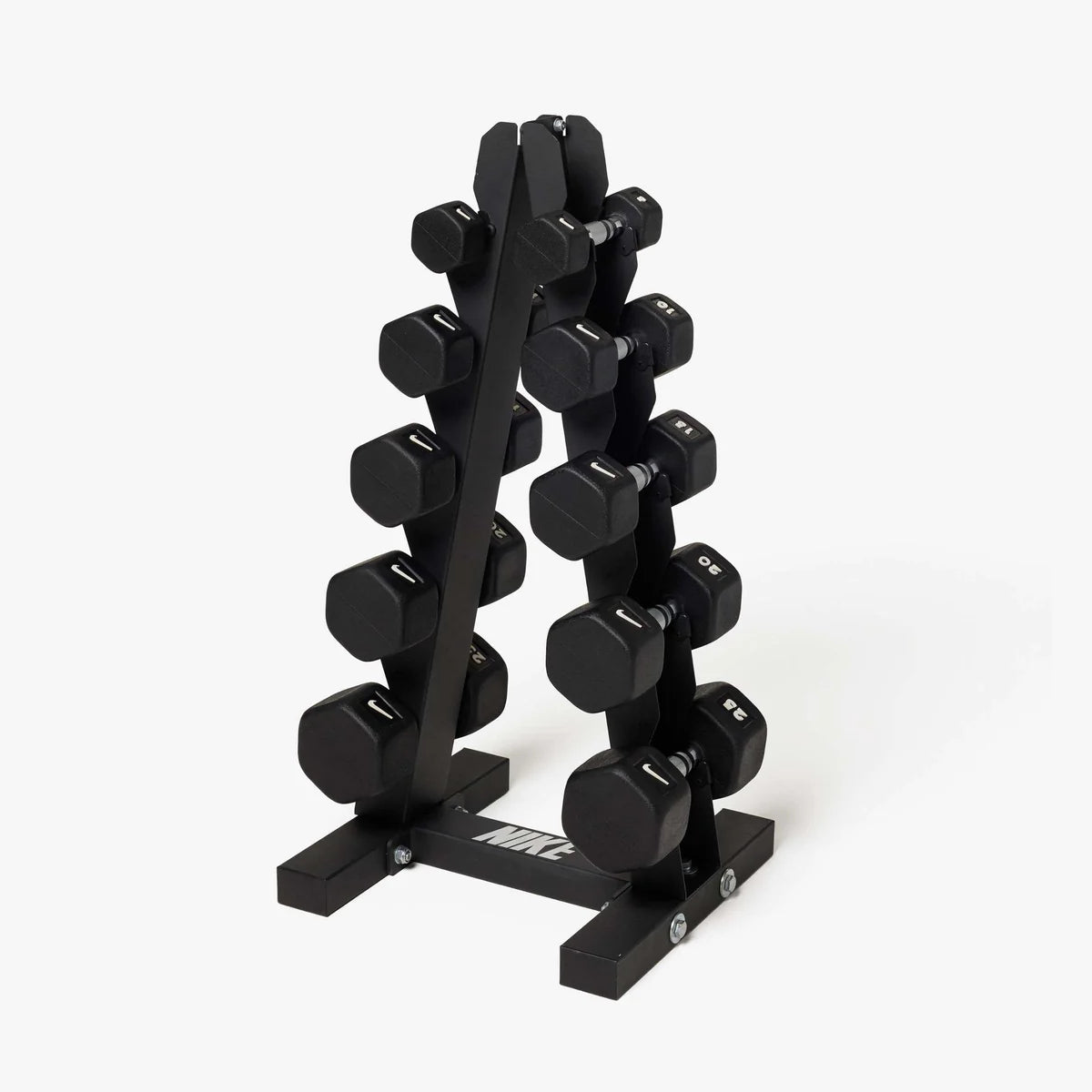 Nike Black/White Dumbbell 5-25lbs Set with Rack