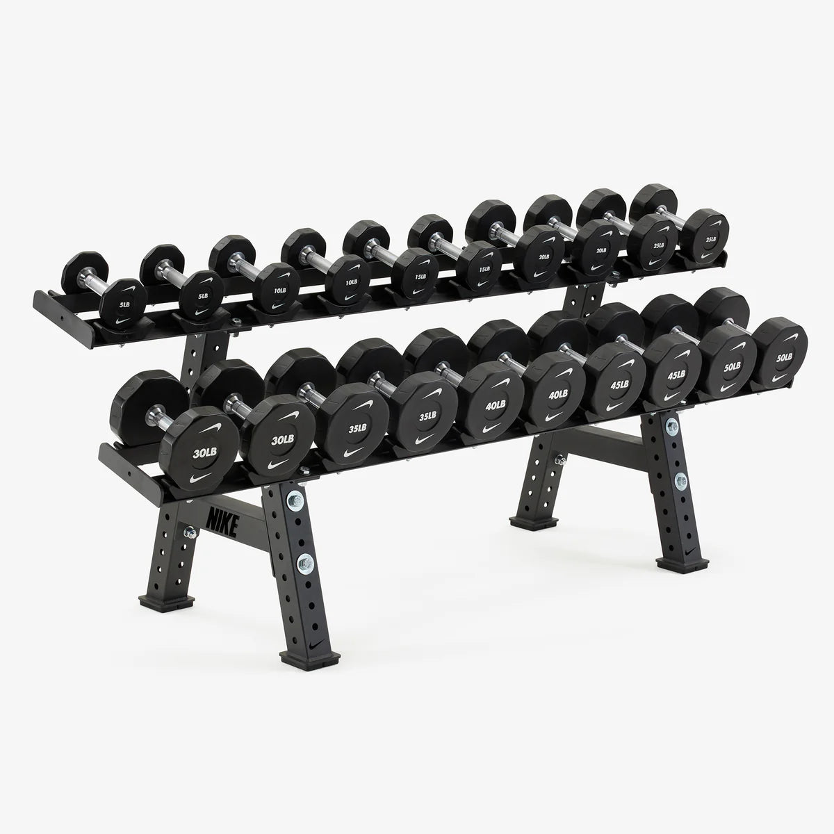 Nike Strength Pro Urethane Dumbbell 5-100LB Set with Rack