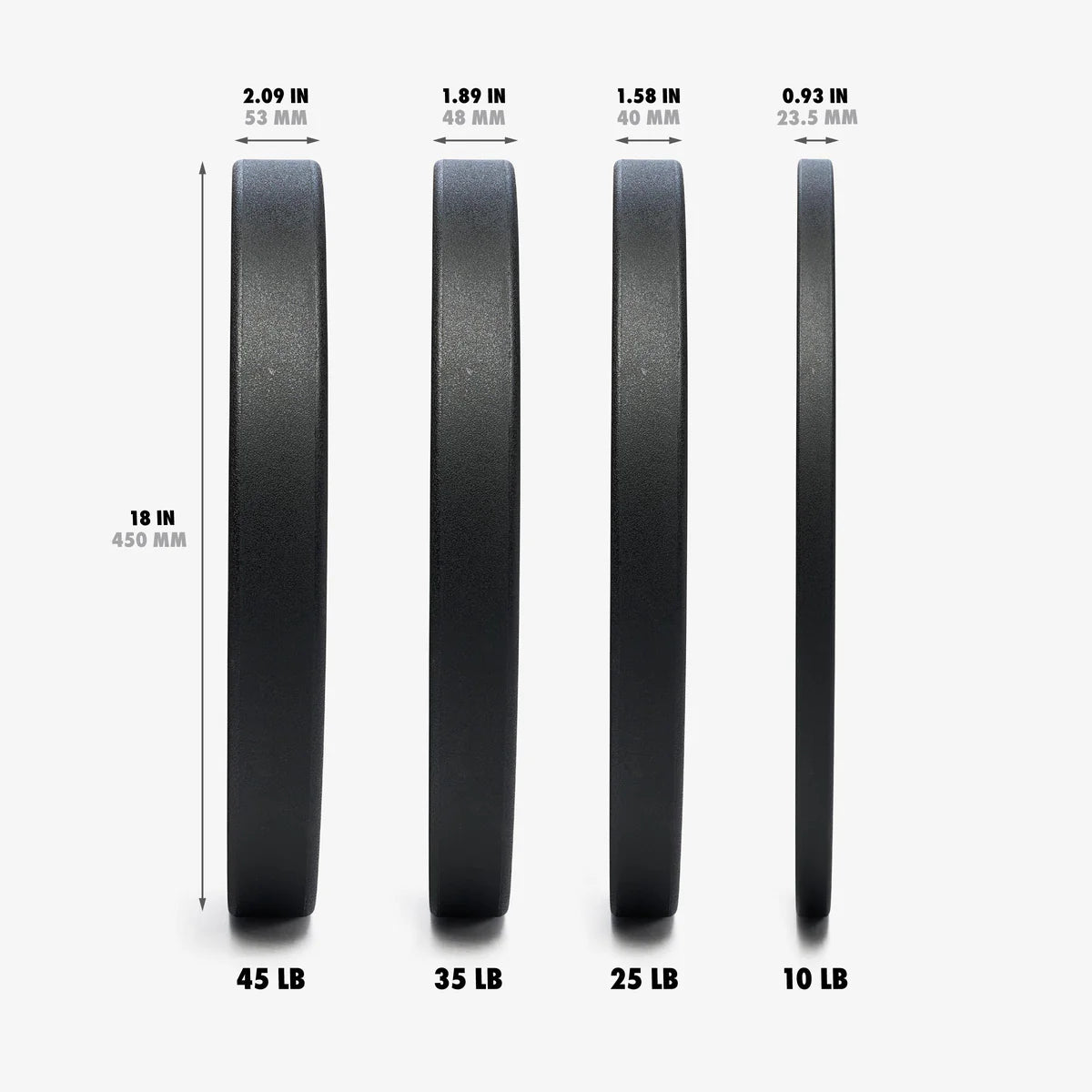 Disques Bumper Pro Uréthane Nike Strength - Set 230LBS - Noir