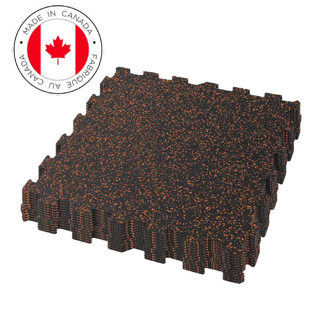 Gorilla 2x2 8mm Interlocking Rubber Tile - Orange - Single or 12 Pack