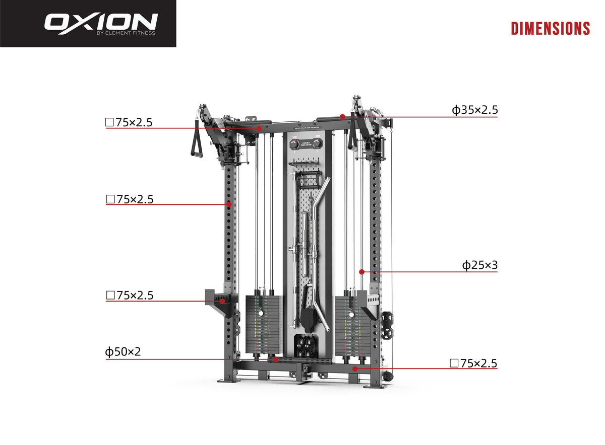 Element Oxion - 3 Pro Wall Mounted Functional Trainer Rack