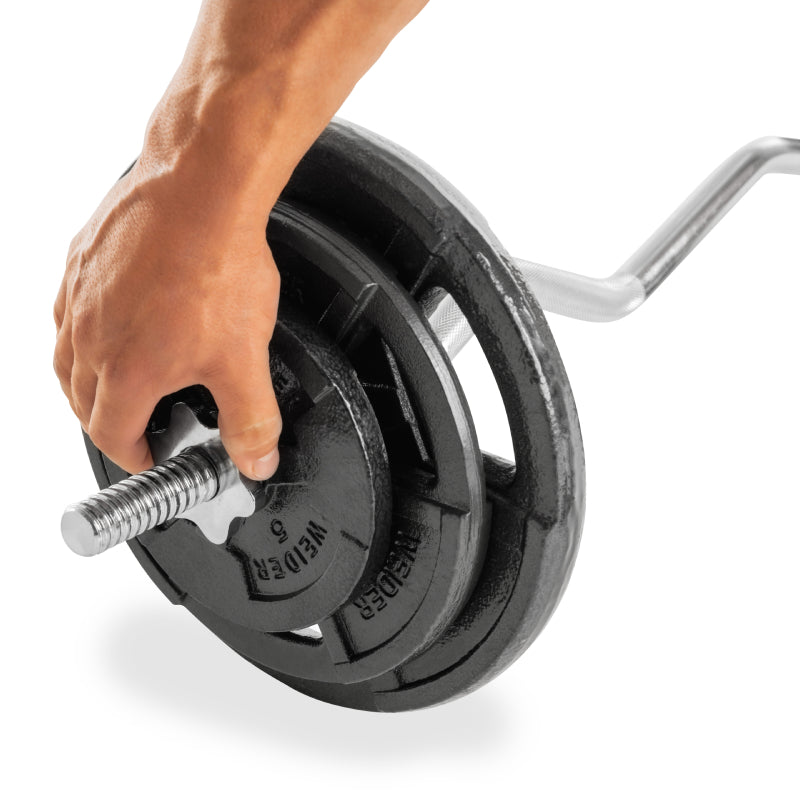 Weider - Barre de Curl EZ à Verrouillage par Rotation