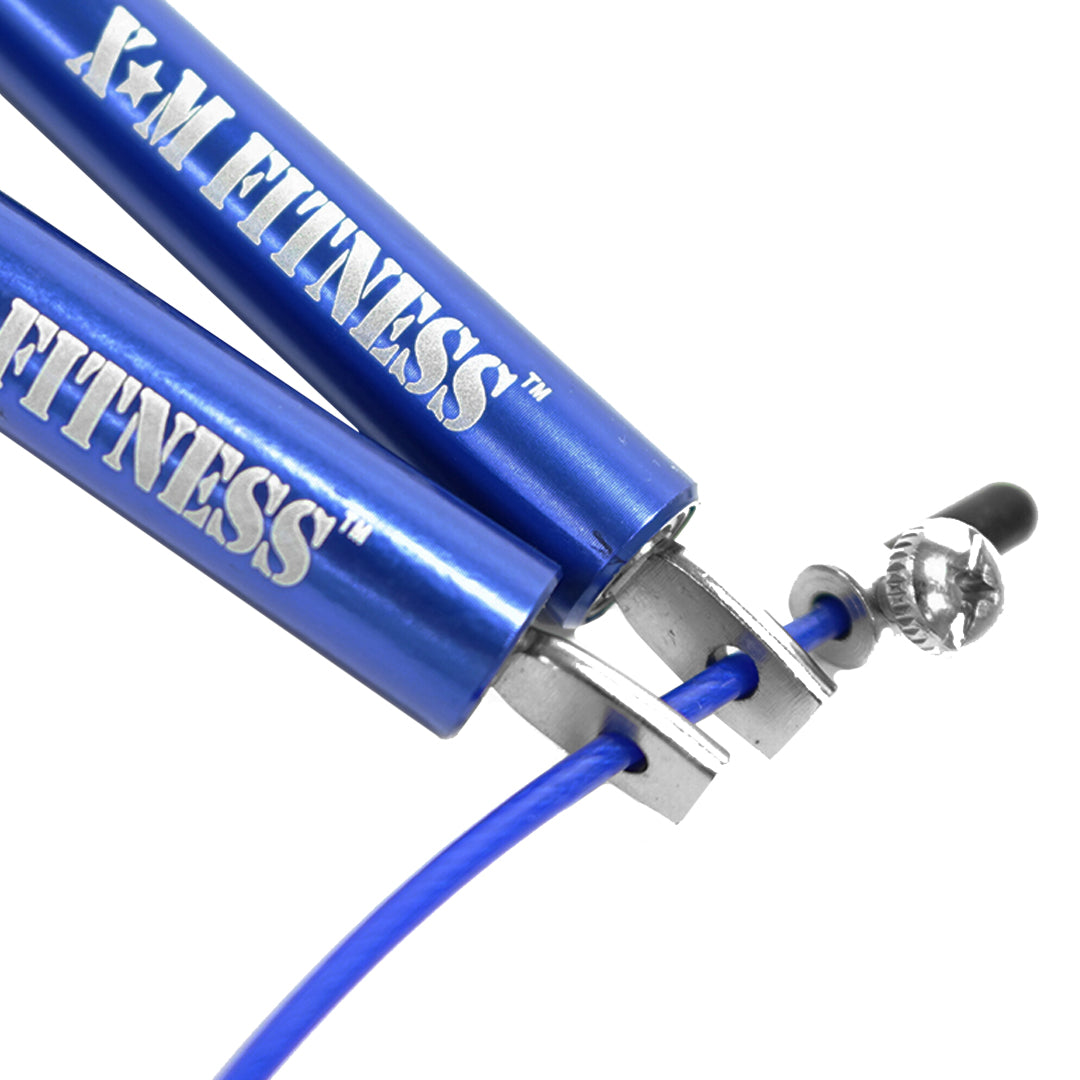 XM FITNESS Aluminum Cable Speed Jump Rope - Blue