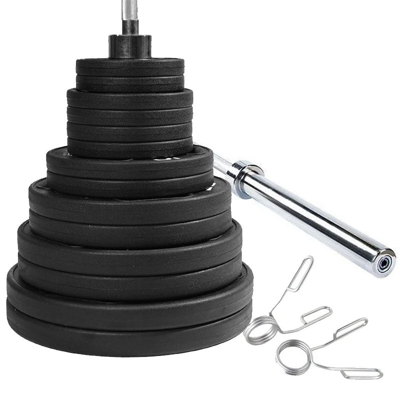 Element Fitness - Kit Barres ECO et Plaques Pro Olympic en Caoutchouc Vierge 300lb