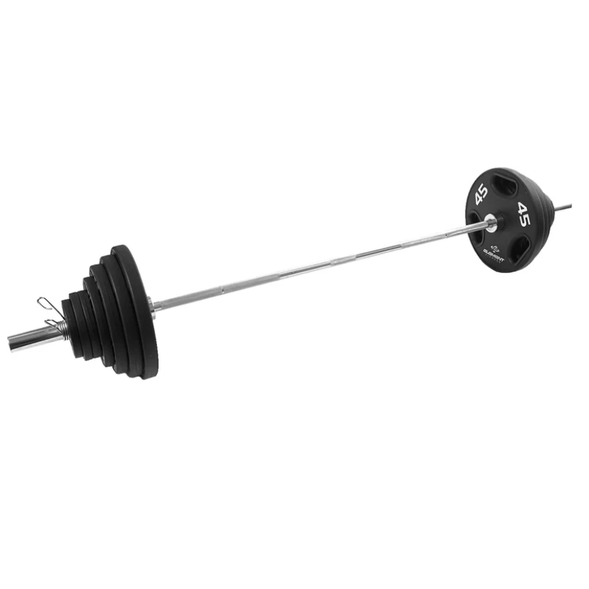 Element Fitness - Kit Barres ECO et Plaques Pro Olympic en Caoutchouc Vierge 300lb