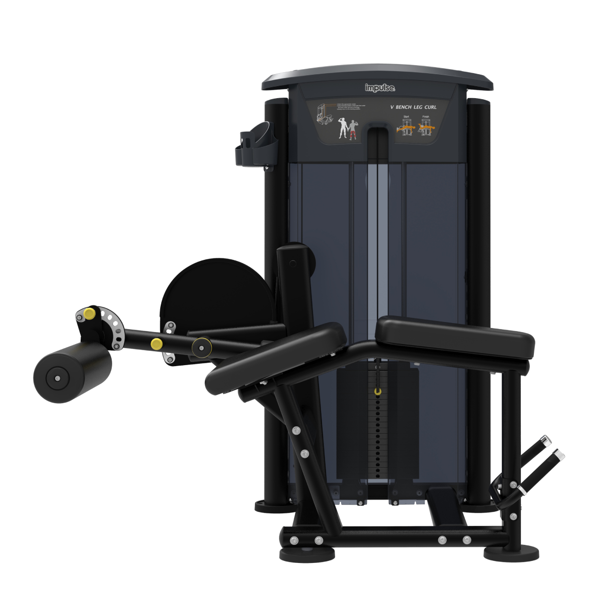 Element Fitness - 9521 Vertical Leg Curl Machine MERCURY BLACK 235lbs