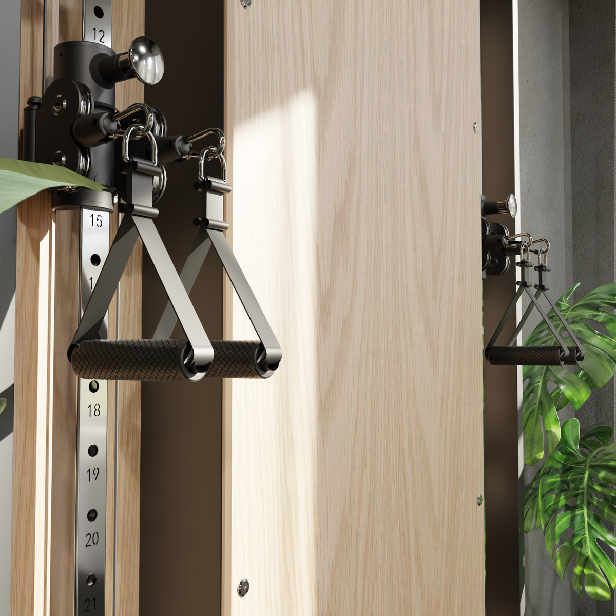 Flow 6 Light Oak - Wall Mounted Functional Trainer