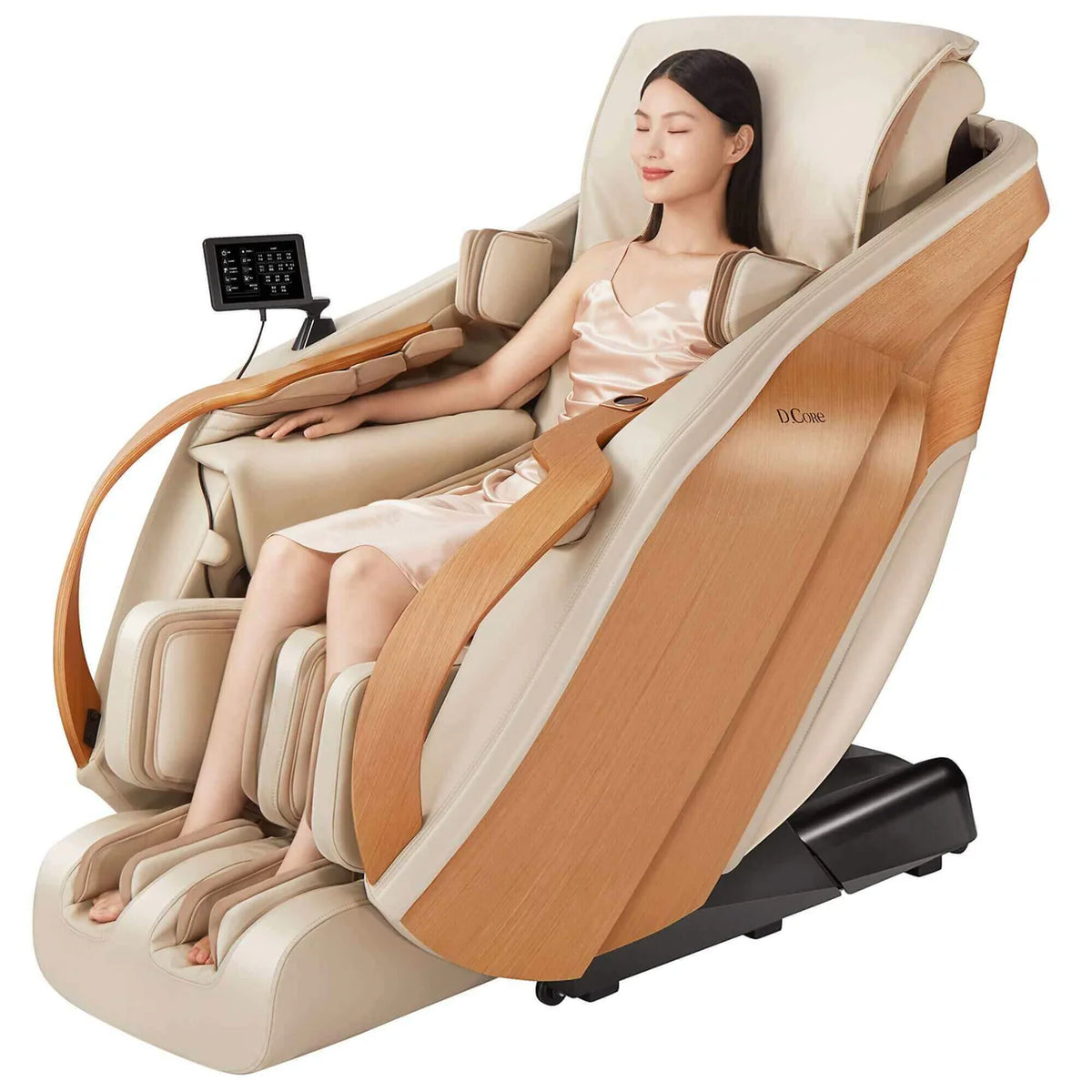 DCore 2 - Fauteuil de massage ultra-premium fabriqué au Japon avec panneaux latéraux en chêne