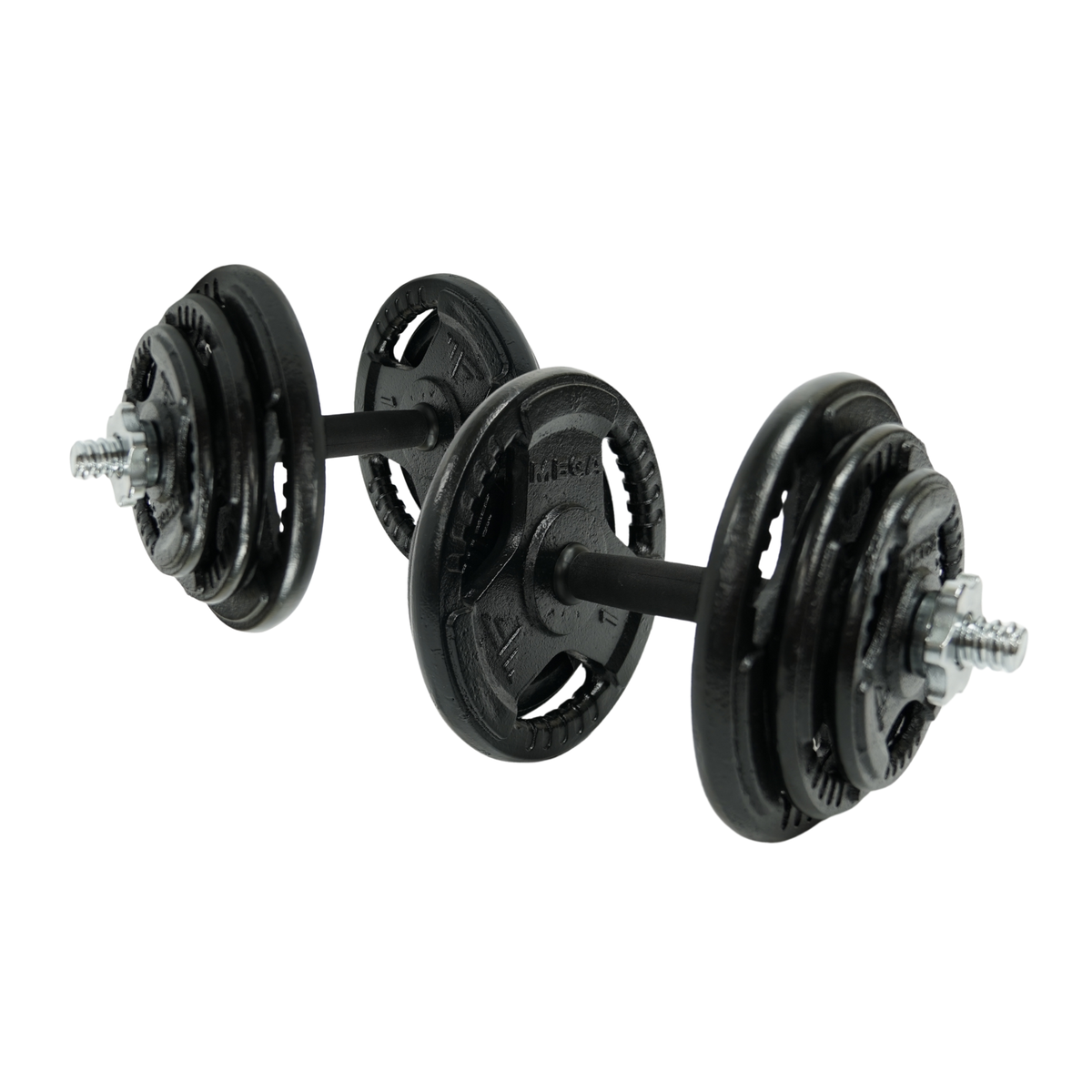 Mega Fitness - 1" Standard Steel Plate 80lbs Dumbbells Set