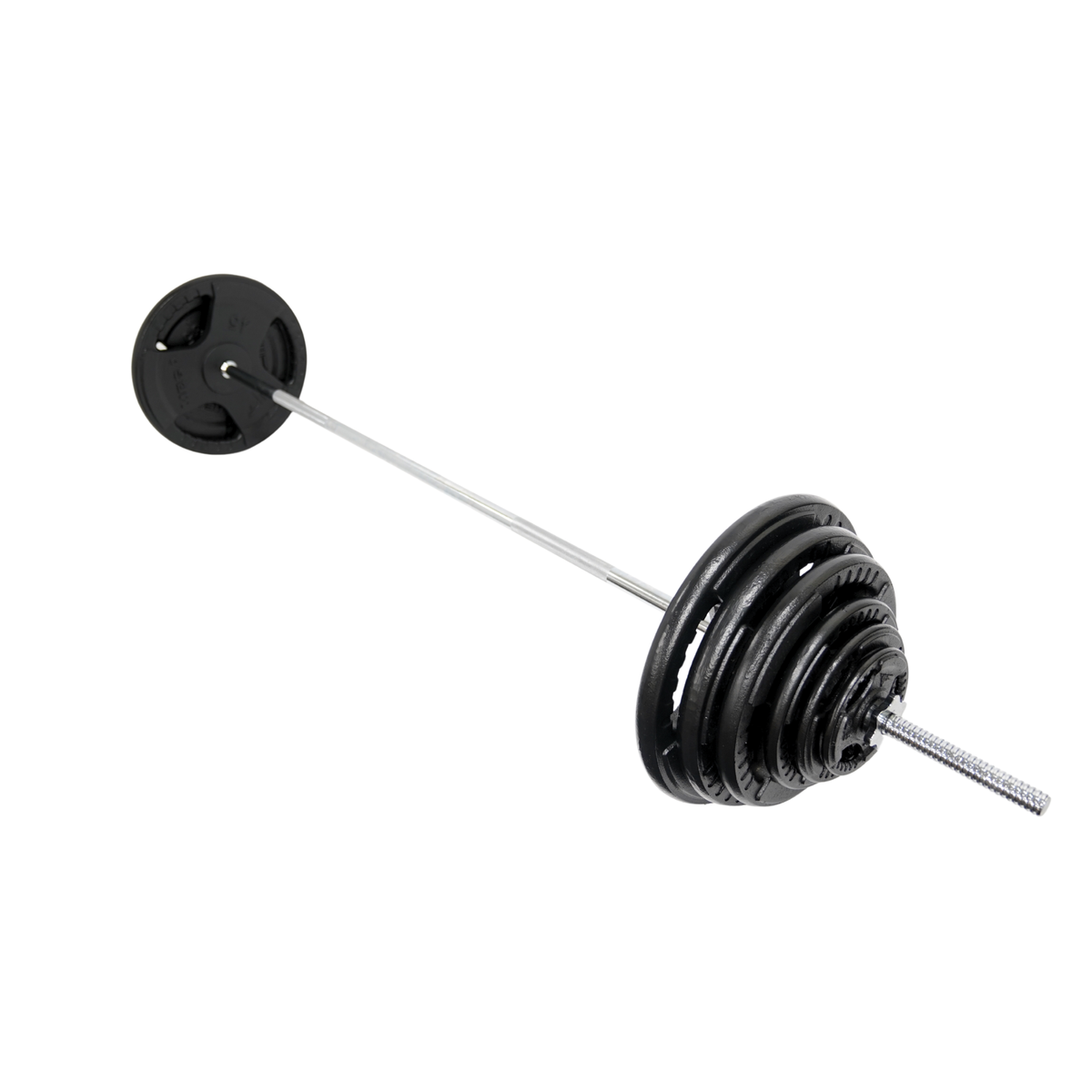 Mega Fitness - Ensemble de plaques en acier standard 1" de 265 lb avec barre de 84"