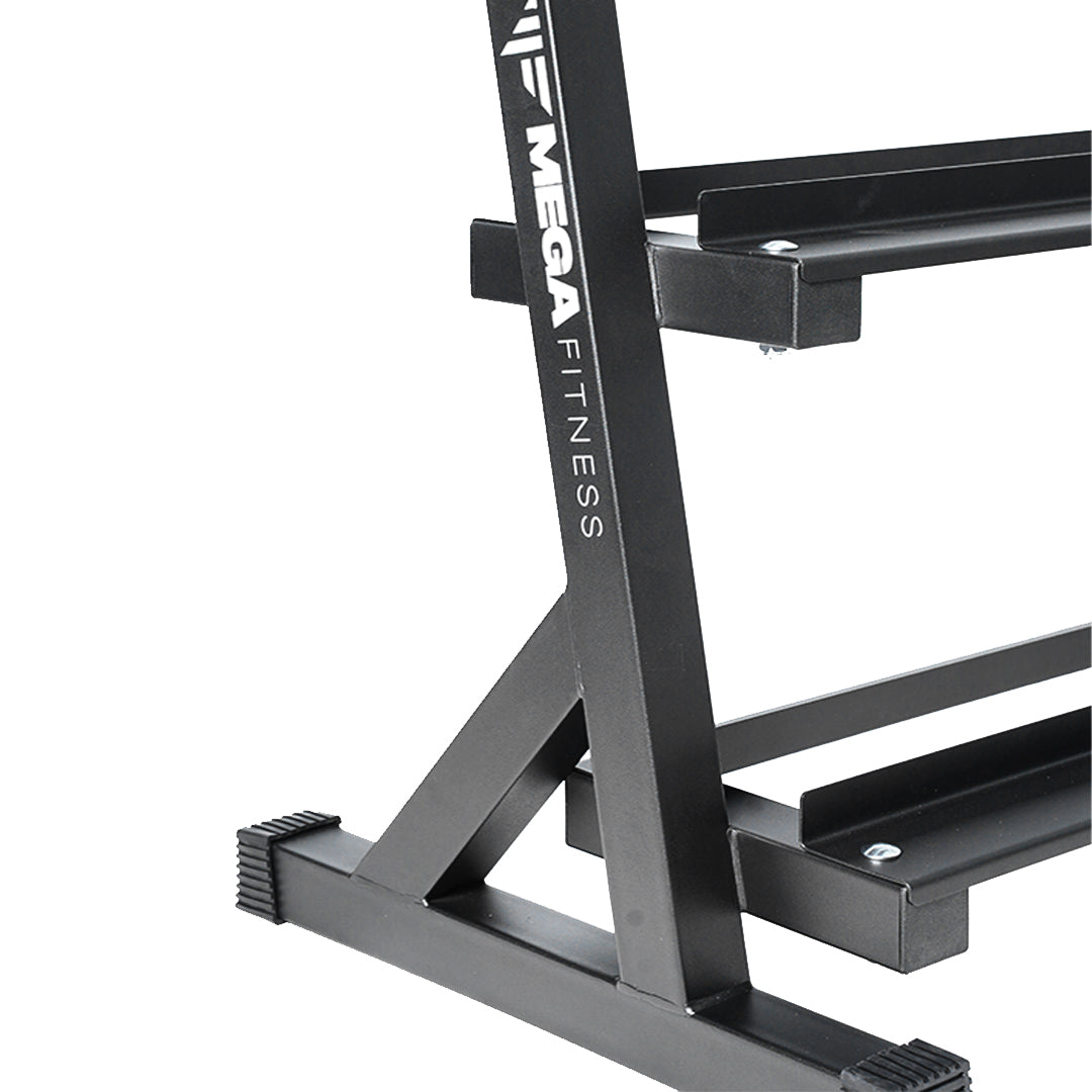 Mega Fitness - Ensemble d'haltères hexagonaux en caoutchouc 5-50lbs avec support
