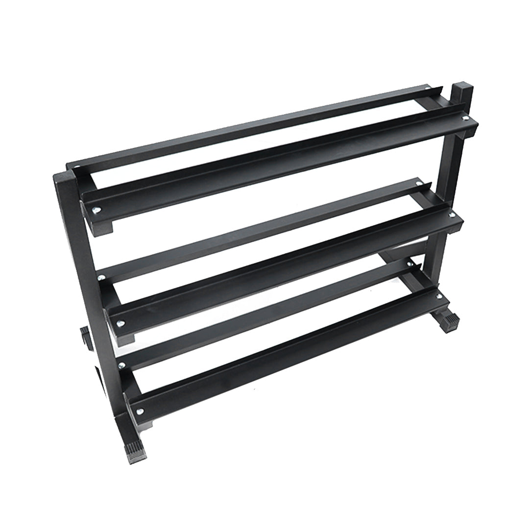 Mega Fitness - Ensemble d'haltères hexagonaux en caoutchouc 5-50lbs avec support