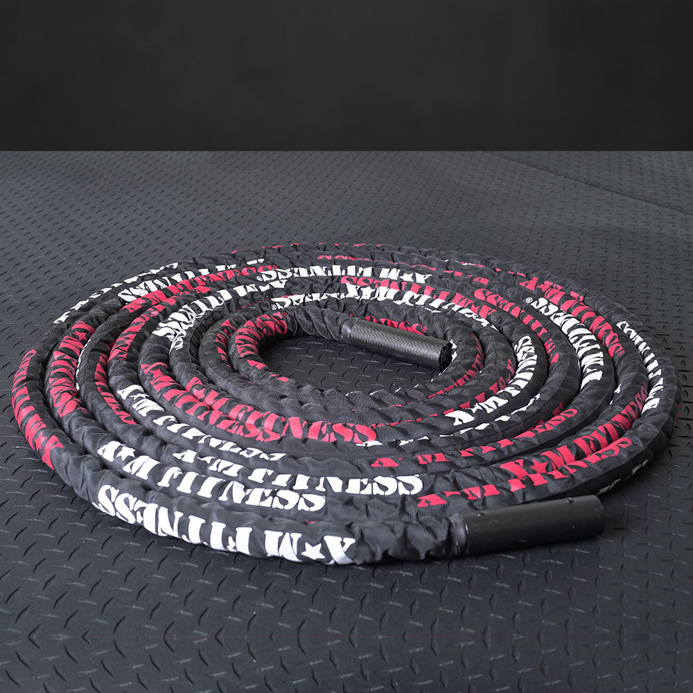 XM FITNESS 50 Premium Battle Rope w/Sleeve - 1.5 thick Gym Rope